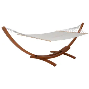 Large Swing Bed for Outdoor Pools: Wooden Frame Hammock for Gardens