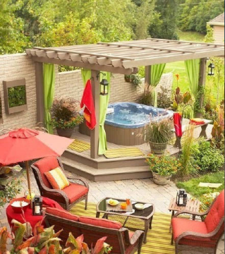 Anti uv customized wpc wood composite pergola
