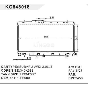 auto radiator car:ISUBARU WRX2.0LLT  OEM:45111-FE000
