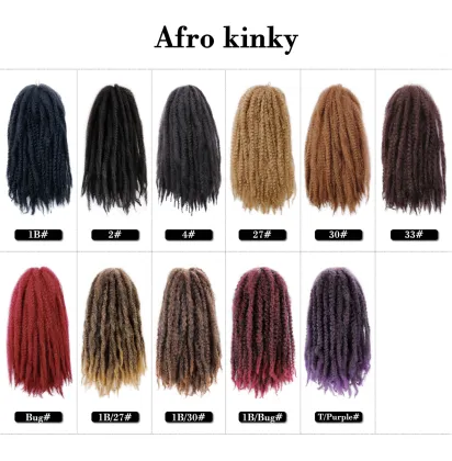 Marley braid Soft Synthetic Crochet Hair Extensions Bulk Synthetic Braiding Hair Afro Kinky Marley Braids