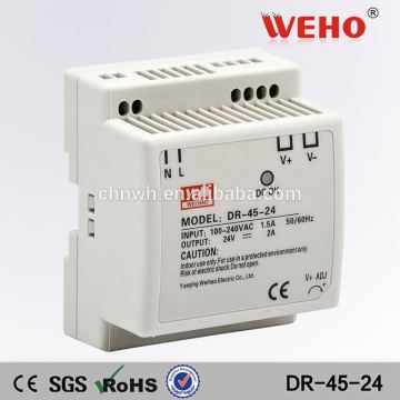 Good quality 2a dinrail model switch power 45w 24v ac dc power supply