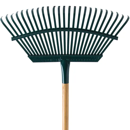 Durable Carbon Steel Rake with Ergonomic Aluminum Handle for Gardening