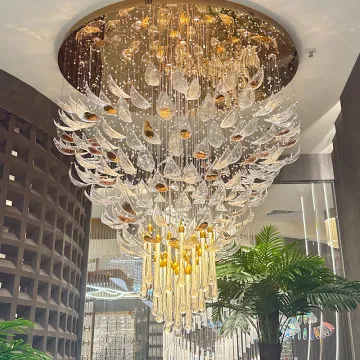 Custom High Ceilings Raindrop Lobby Decorative Hanging Lighting Chandelier