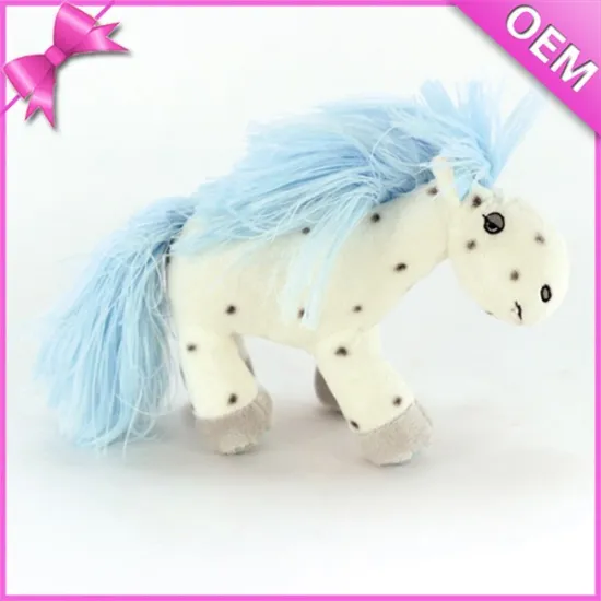 Children's Day Gift Long Hair Black Dot White Custom Plush Horse