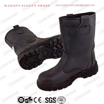 high quality high ankle safety boots,cow embossed leather safety boots