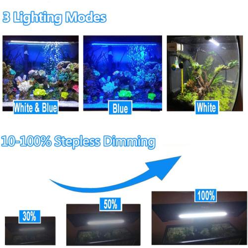 Luz de tanque de peixe subaquático com timer automático ligado/desligado