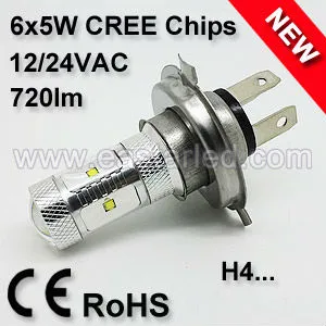 Top Selling Free replacement car led lighting h4 Cree car light