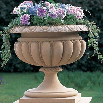 Natural Garden Hand Carved Sandstone Planter in modern style and yellow color