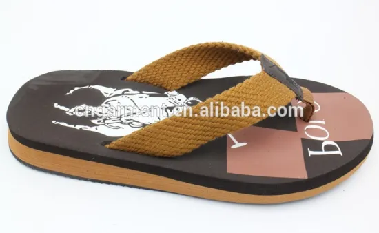 Textile upper eva printed slippers for mens