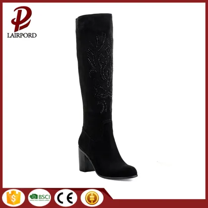 camel print floral mid-heel calf long boots