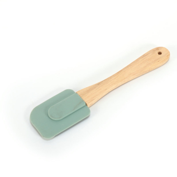 Personalized Heat-Resistant Silicone Spatula with Wooden Handle: Perfect for Baking and Cooking
