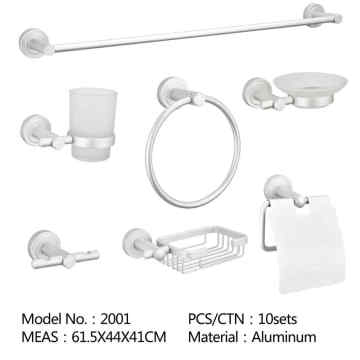 Wall Mounted Aluminum Bathroom Accessory Seven Pieces Set