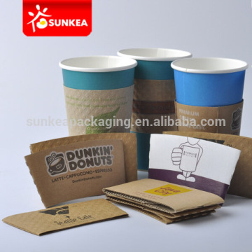 Custom printed disposable paper coffee cup sleeve