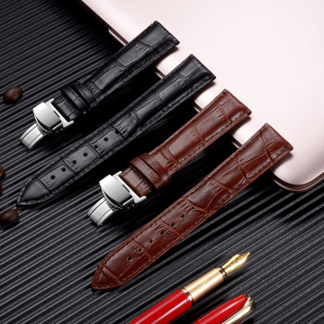 Colorful High Quality Luxury Genuine Leather Watch Bands 14mm-24mm