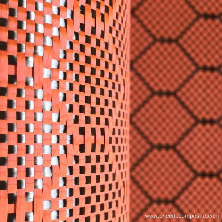 colored hexagon carbon aramid jacquard fabric