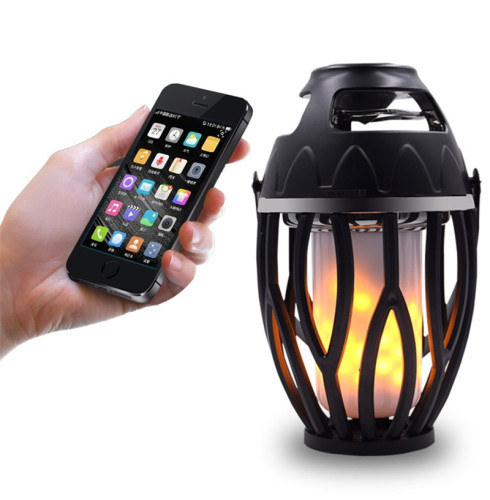 Bärbar Bluetooth Warm Light Led Flame Lamp Högtalare