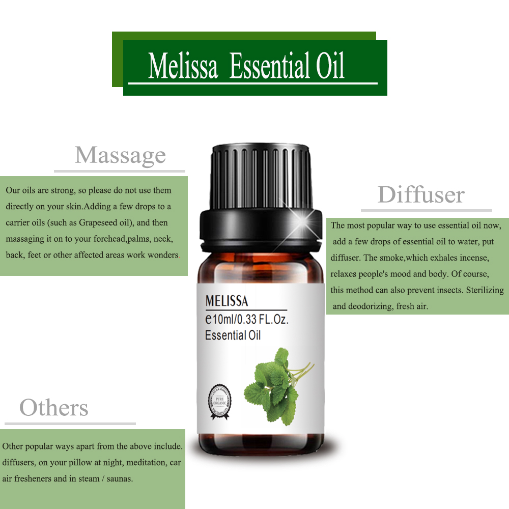 cosmetic grade custom label 10 ml pure melissa oil