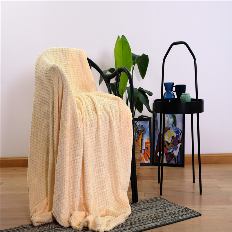 Yellow Coral Fleece Blanket