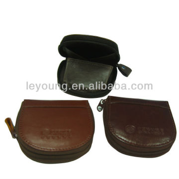 High Quality Small round coin wallets leather Coin Pocket
