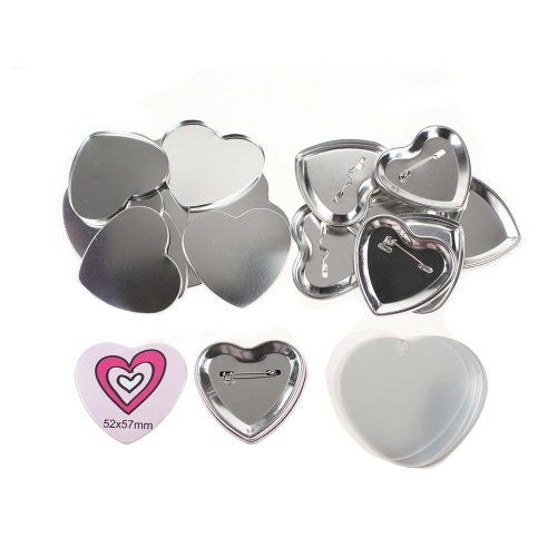 Wholesale High Quality Heart Shape Metal Button Badge
