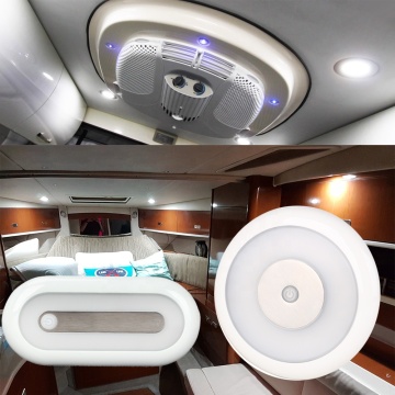 12V/24V Round LED Interior Lights for Cars, RVs, and Caravans with Dim Function