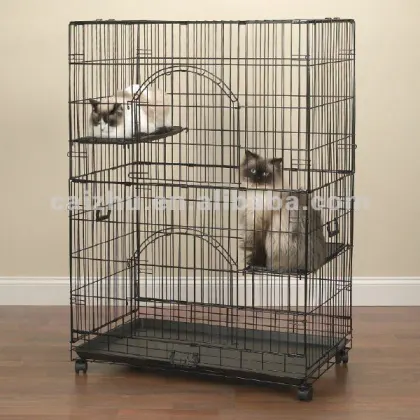 New Model Foldable Indoor Cat Cage, Metal Cat Cage, Large Cat Cage