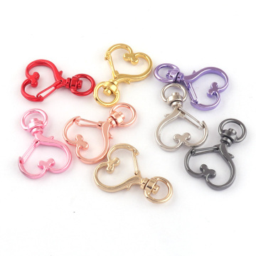 Wholesale Heart Keychains with Lobster Clasps - 8 Colors, Metal Hook for Purse and Handbag