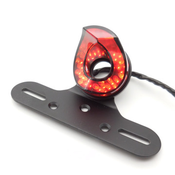12V Motorcycle Universal Sports Tail Light - Red Stop Brake Lamp for Retro Bikes
