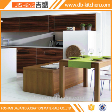 Modern design wood grain uv kitchen cabinet