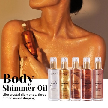 Shimmer Oil Private Label Makeup: Face Glow Bronzer Highlighter Liquid Glitter Body Shimmer Oil