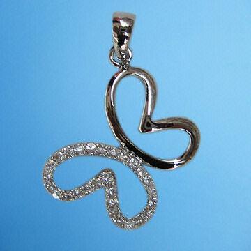 Silver Jewelry/Butterfly Necklace, Wholesale, Fashion Pendant, OEM Orders Welcome