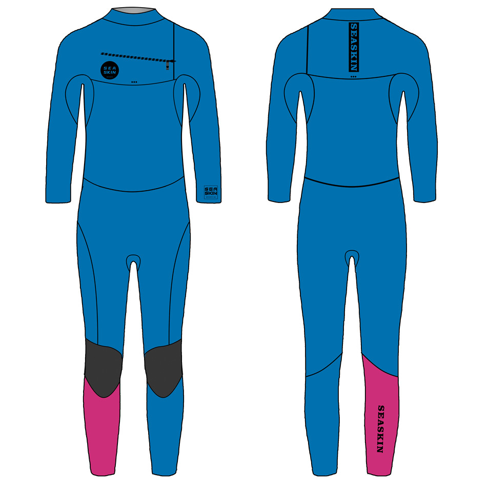 Seaskin 5/4mm Neoprene Custom Chest Zip Wetsuit Mens