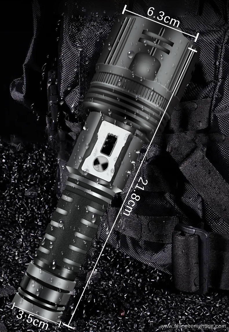 Led Rechargeable Zoomable Tactical Torch Flashlights