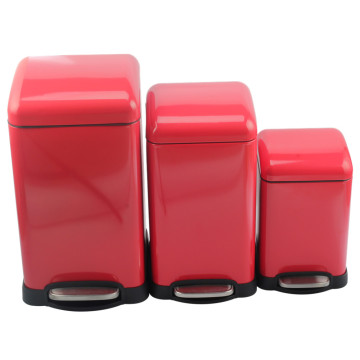 Elegant Red Trash Can Combo Set of 3PCS