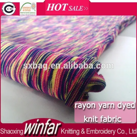 Winfar Textile Yarn Dyed Rayon Stretch Knit Fabric For Dress