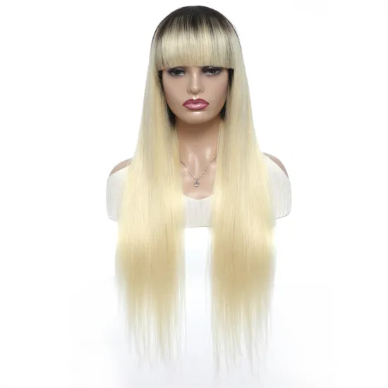 Vigorous wholesale price semi vendor short 28 inch ombre blonde woman raw unprocessed brazilian human hair wigs for black women