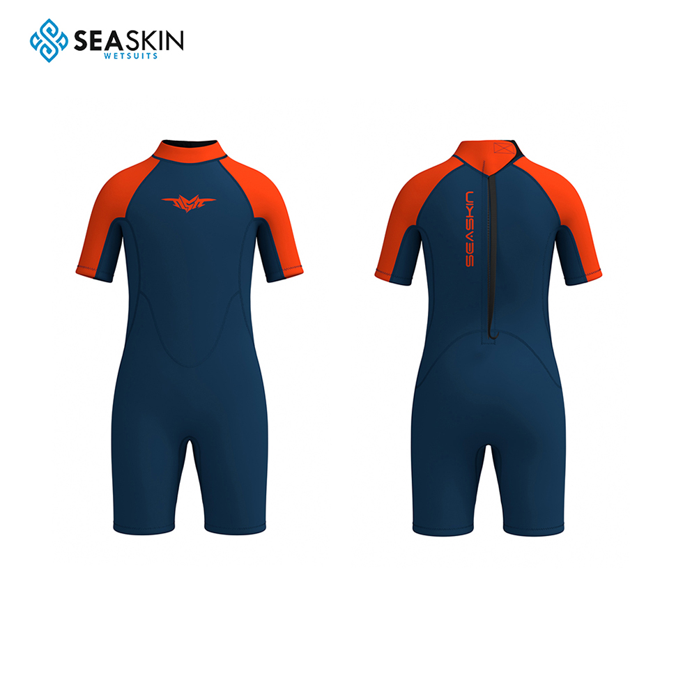 Seaskin Gençlik Wetsuit Tek Parça Geri Zip Neopren Dalış Çocukları İçin 2.5mm Mayo