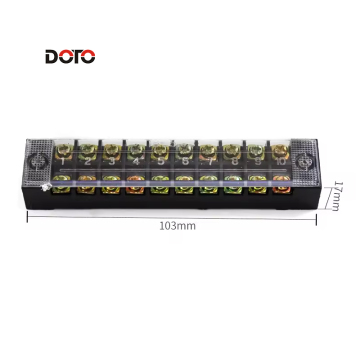 TB-1508 Dual Row Strip Screw Terminal Block - 15A 600V Wiring Connector