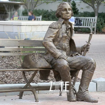 Outdoor decorative life size bronze george washington sculpture