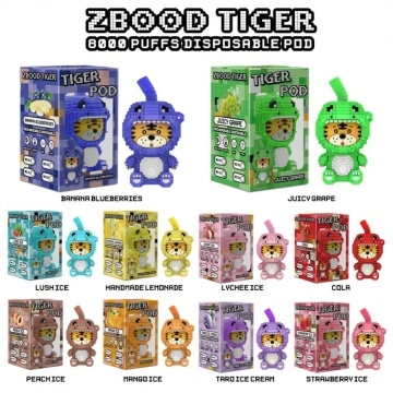 10 Flavors Different Color 8000 Puff Cute Disposable Tiger Pod Vape