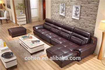 Foshan Cohen Furniture 2year Gold supplier modern genuine leather corner sofa SF012