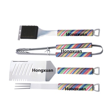 BBQ Tools Set in Plastic Case Spatula Basting Brush Cleaning Brush Knife Skewer Corn Holder BBQ-04B-16 BBQ Tools