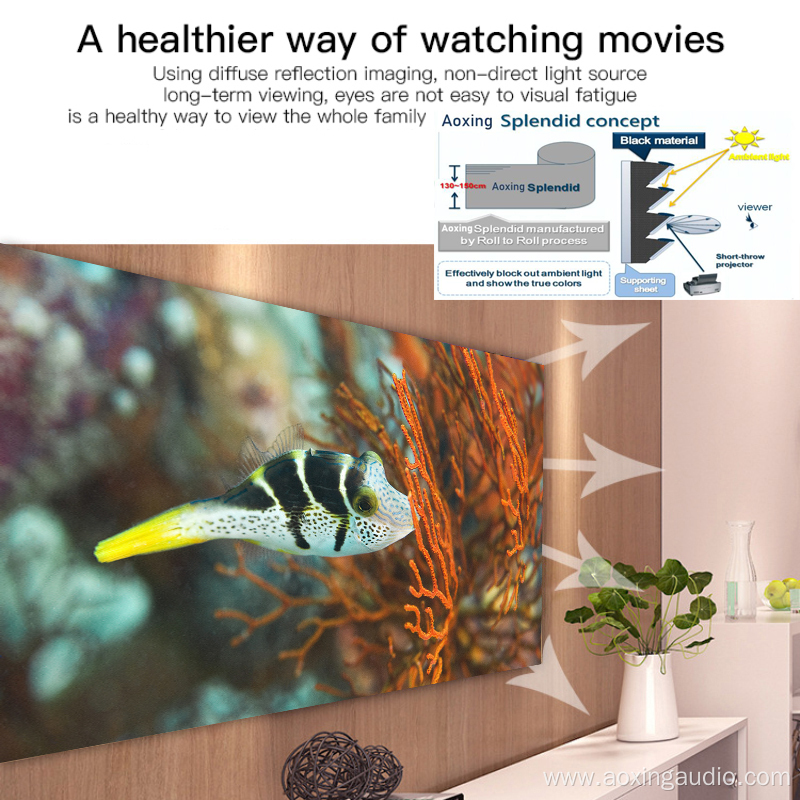 Ambient Light 120" 8K fixed frame projector screen