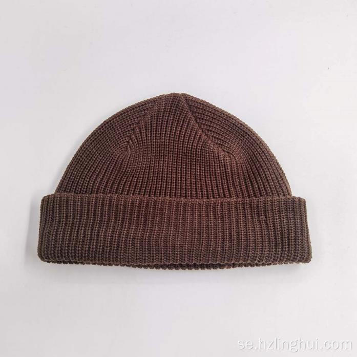 Fiskare vinter beanie hatt varm stickad mjuk hatt