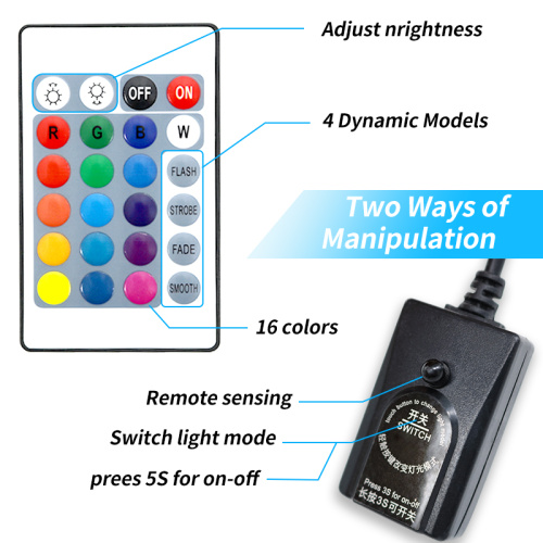 Đèn hồ cá LED không thấm nước RGB với điều khiển từ xa