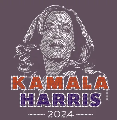 2024 New Arrival Kamala Harris Rhinestone Heat Transfers for T-Shirt & Hoodie