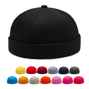 Four Season Adjustable Fashion Brimless Vintage Polyester Cotton Hats for Men and Women