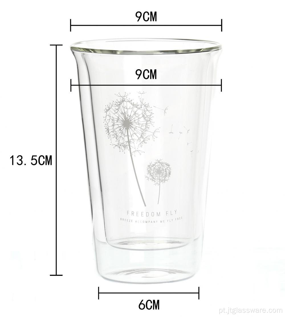 Canecas de vidro transparente com alça de venda quente