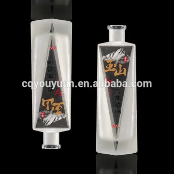 Unique Custom Frost White Glass Bottle 20OZ Liquor Glass Bottles
