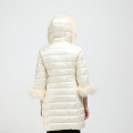 ladies fashion long jacket with real hair